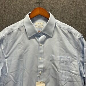 Enro Mens Non-Iron 100% Cotton Dress Shirt Light Blue 16.5 34-35 Regular Fit